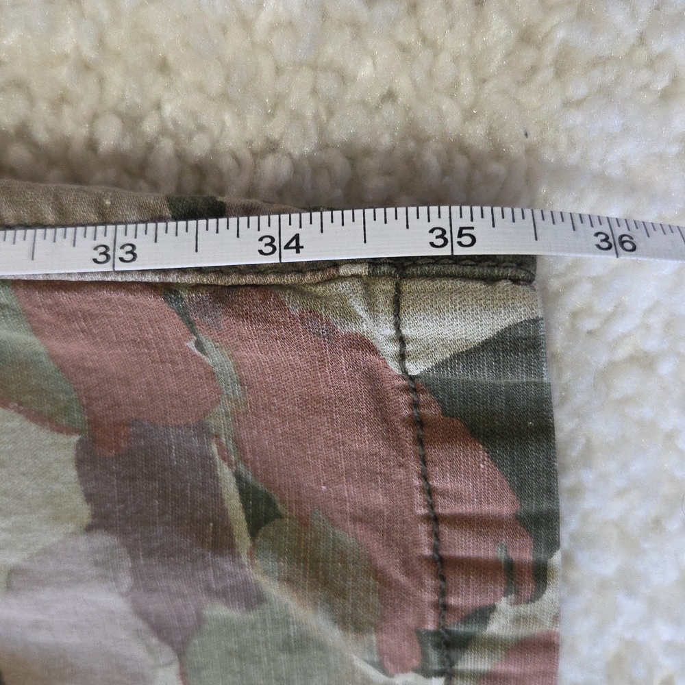 Anthropologie Green and Brown Camouflage Pants With Tribal Embroidery, Size 32 - Picture 8 of 11